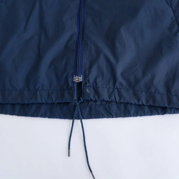 Vintage Brooks Red Navy Zip Waterproof Nylon Stowaway Hood Windbreaker Jacket M - Picture 7 of 11